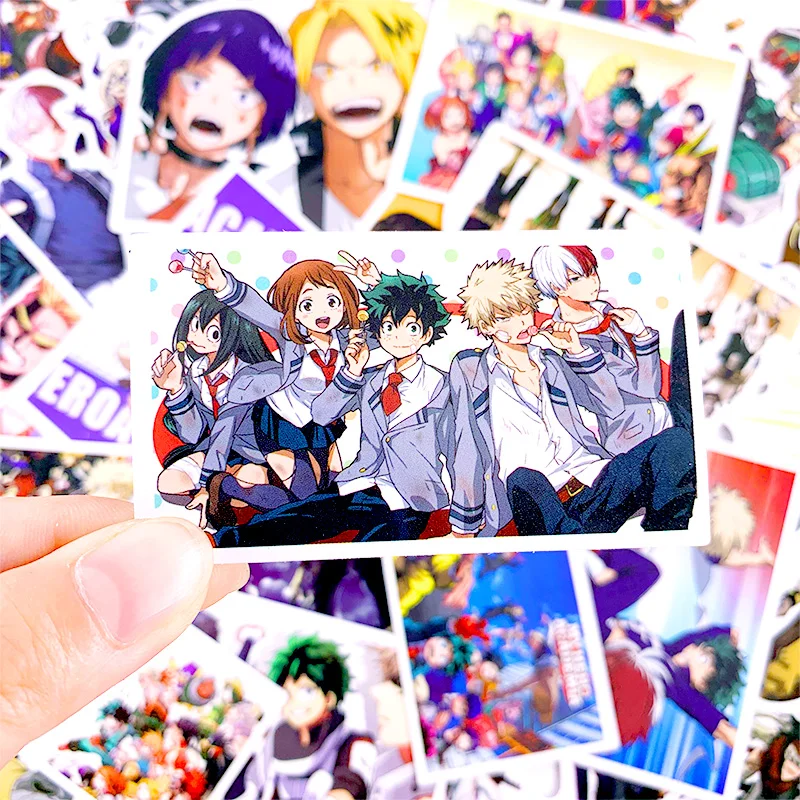 50 шт., наклейки на чемодан My Hero Academy, скейтборд, ноутбук, izku, Midoriya, All Might Boku, no Hero Academy, аниме, персонажи, наклейки