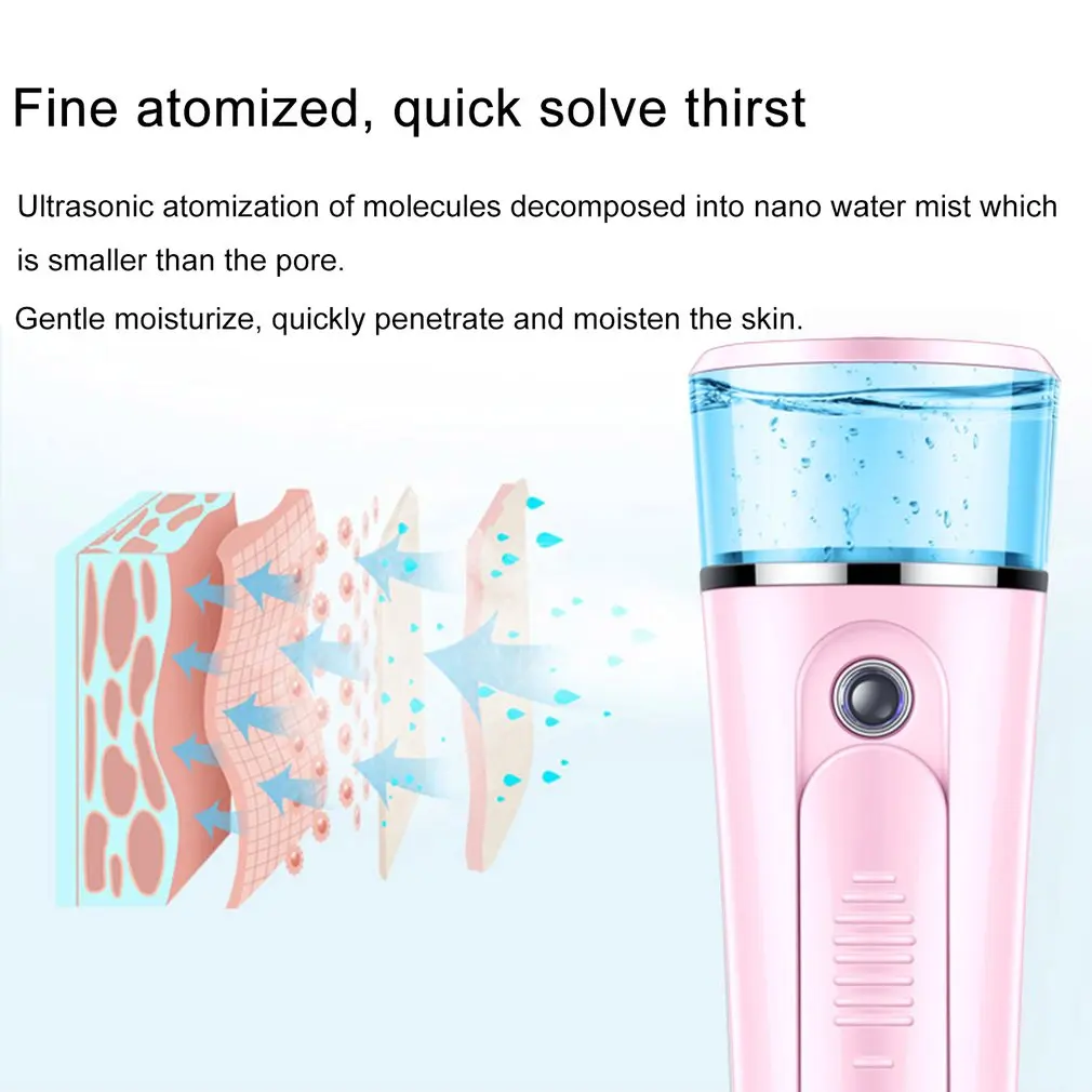 2-in-1 Handheld Mist Sprayer Portable Facial Steamer Sprayer USB Rechargeable Power Bank Sprayer Beauty Instrument new