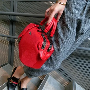 

Women's bag leather scrub leather 2020 new style fashion style simple bridal bag oblique satchel one-shoulder bag