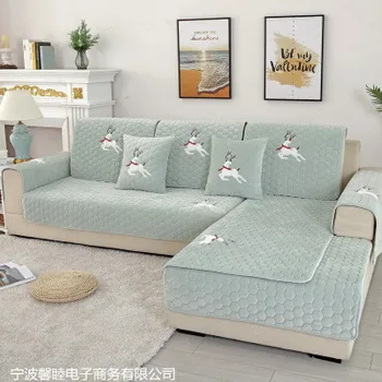 

Autumn and winter sofa cushion, thick short plush non-slip sofa cover, modern minimalist solid color cushion