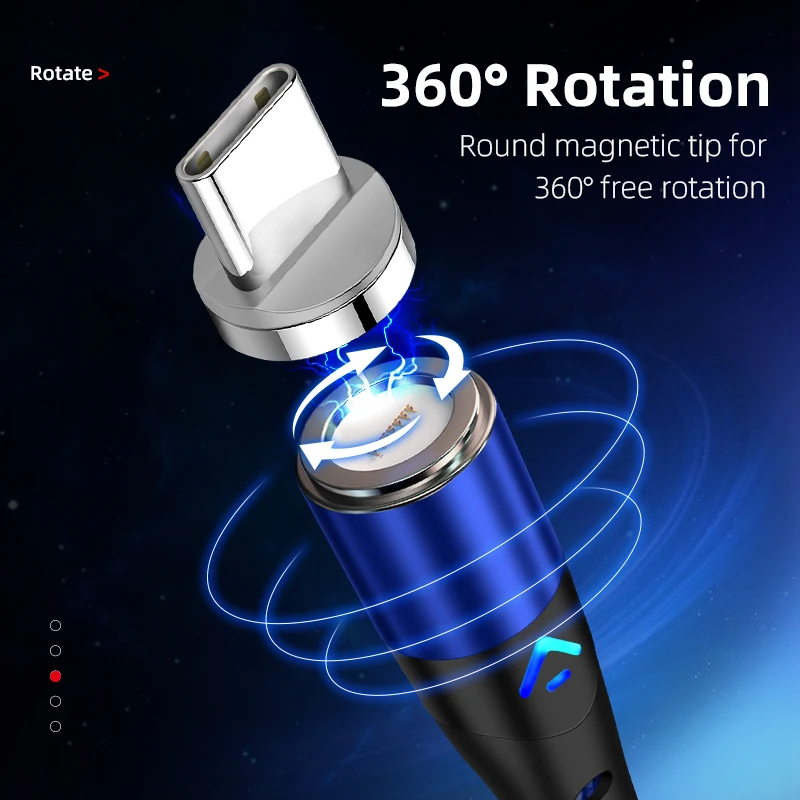 New 3A fast charging USB cable for Samsung Iphone Xiaomi Micro C type strong magnetic mobile 2