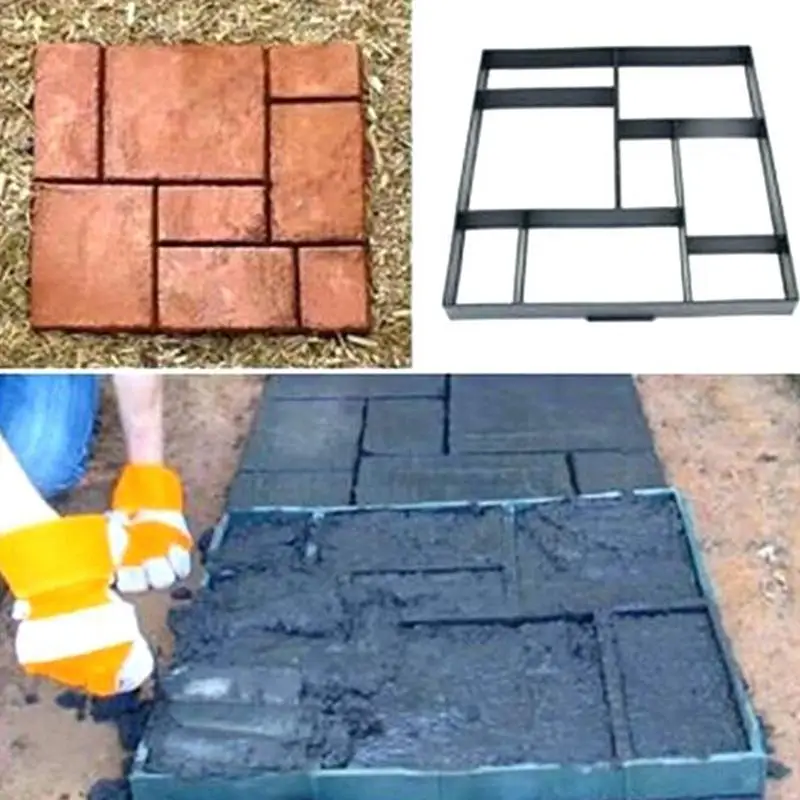 Сад DIY Пластиковый путь производитель тротуара модель бетон шаговый камень цемент плесень кирпич Лучшая цена