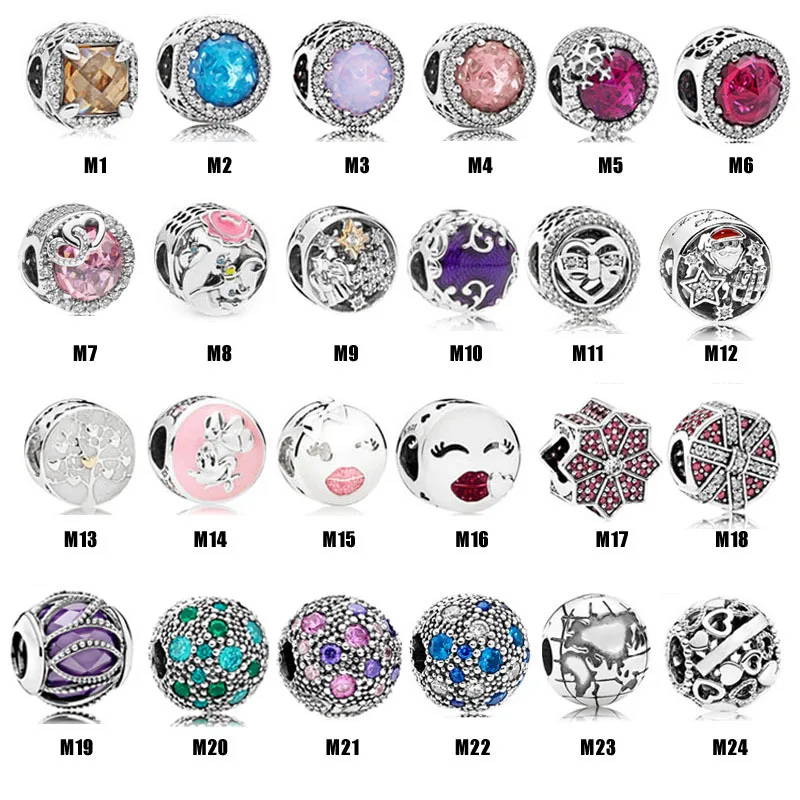 

2PZ/lot Classic Authentic 925 Accessories charm new beads for Bracelets 925 dangle necklaces jewelry DIY making