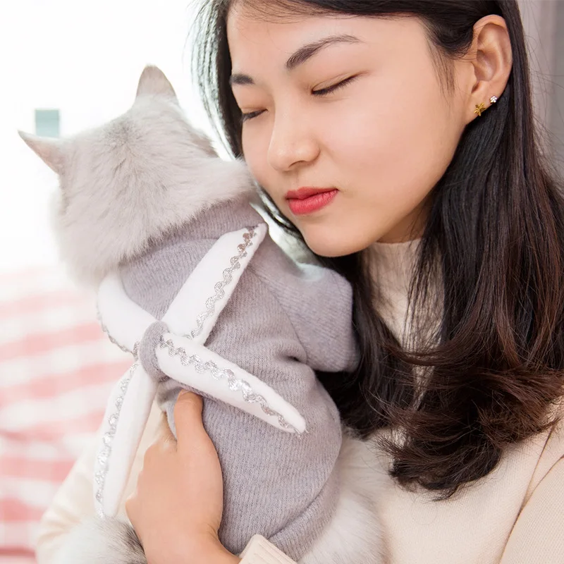 Одежда для кошек с ангелом, котенок, кошка, молоко, кошка, без волос, кошка, шерсть, свитер для домашних животных, осенняя и зимняя одежда, Рождественская одежда для собаки - Цвет: As shown