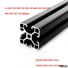 1PC czarny 4040 europejski Standard anodyzowany profil aluminiowy wytłaczanie 100-800mm długość liniowa szyna do drukarki 3D CNC CNC tanie tanio Metalworking CN (pochodzenie)