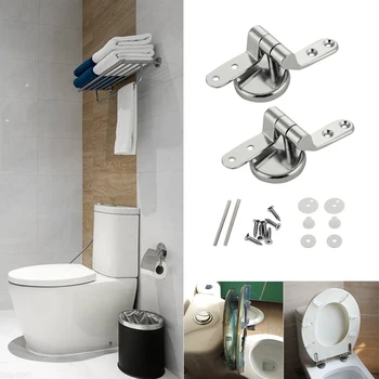 

1Set Replacement Chrome Toilet Seat Hinges Pair With Fittings Universal Mountings Fittings for Different Size Seats