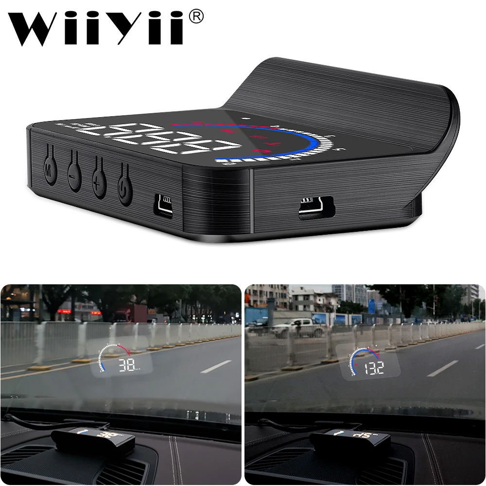 

WiiYii M13 HUD OBD2 head up Display Car MPH Auto Electronics Detector Oil Consumption ecurity Alarm windshield Projector
