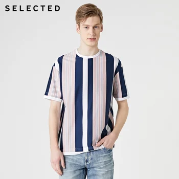 

SELECTED Men's Vertical Stripes Drop-shoulder Short-sleeved T-shirt S|419201626
