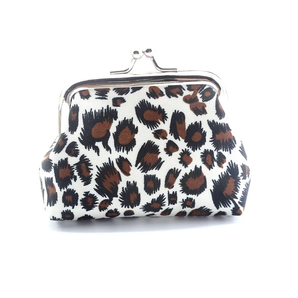 Hasp Coin Purse Women's Small Leopard Print Purse Polyester Wallet Female Pouch Coin Wallet Mini Clutch Money Bag