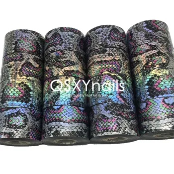 

16pcs High Quality Snake Skin Pattern Nail Foils Transfer Decal Wild Style Nail art Decoration Metal Color Sticker 4cm*120m