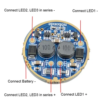 

30mm 3 T6 / 3L2 LED Magnetic control Driver Circuit board 5 modes drive board for 2*18650 / 26650 T6 L2 Dive Flashlight torch