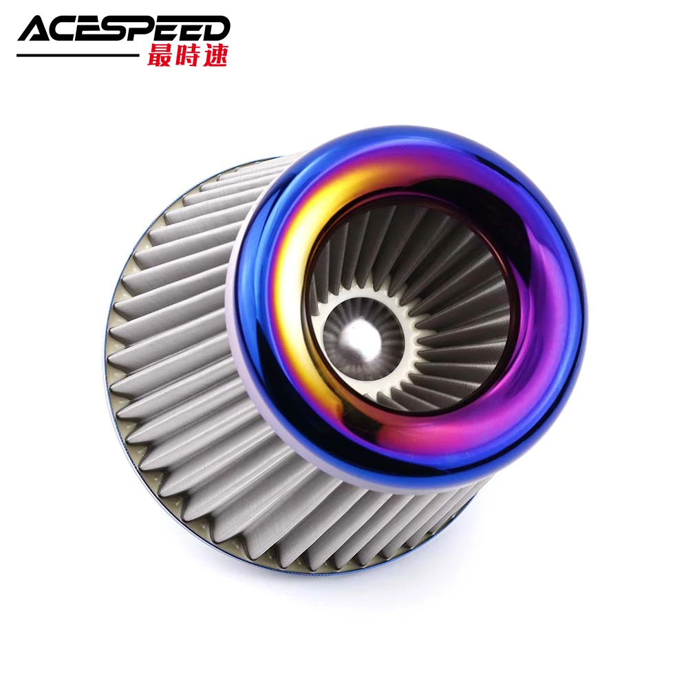 

2019 New JDM Burnt Blue 3" 76mm Power Intake High Flow Cold Air Intake Filter Cleaner Racing Car Air Filter