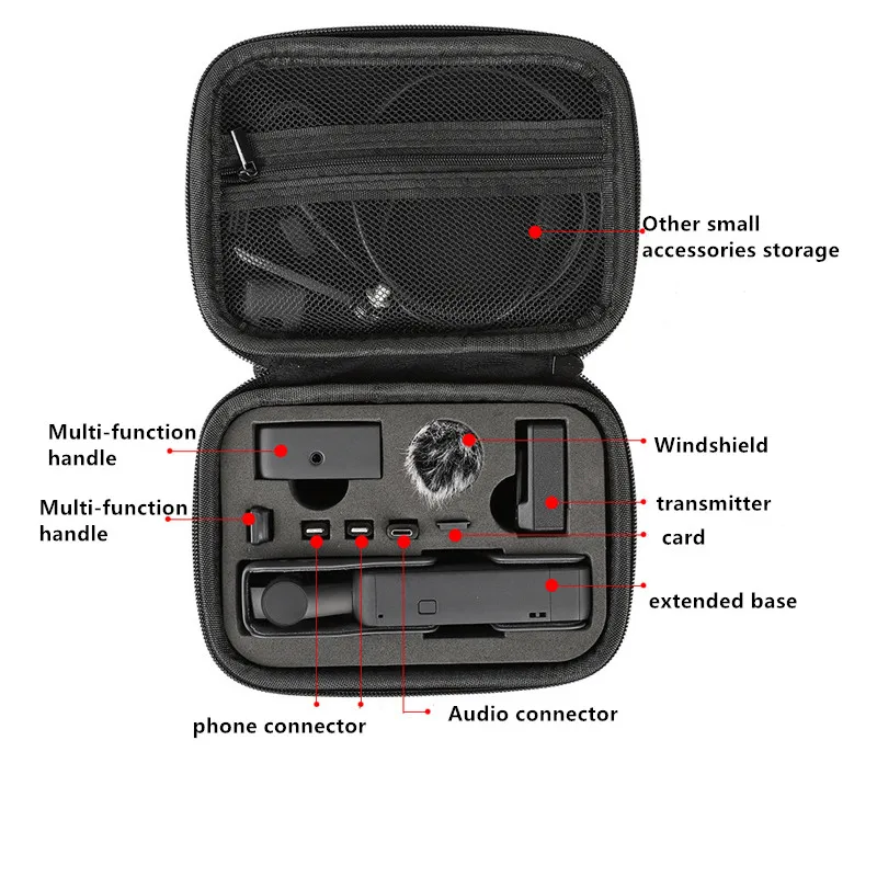 Pocket Camera Portable Case Handbag Handle Transmitter Adapter Memory-card Storage Box For DJI Osmo Pocket 2 Camera action camera accessories camera accessories