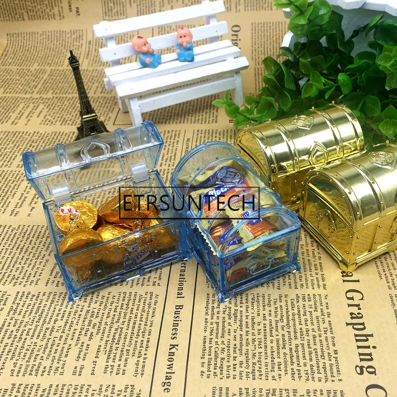 

120pcs Candy Box Storage Organizer Chest Box Pirate Treasure for Jewelry Trinket Box for Baby Shower Party Decor Gift
