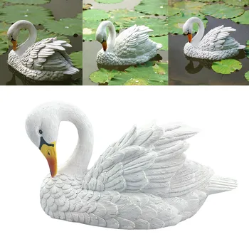 

Decoy Floating White Swan Resin Decor For Landscape Gardening Garden Pool Water Floating White Swan Simulation Ornament 1PCS