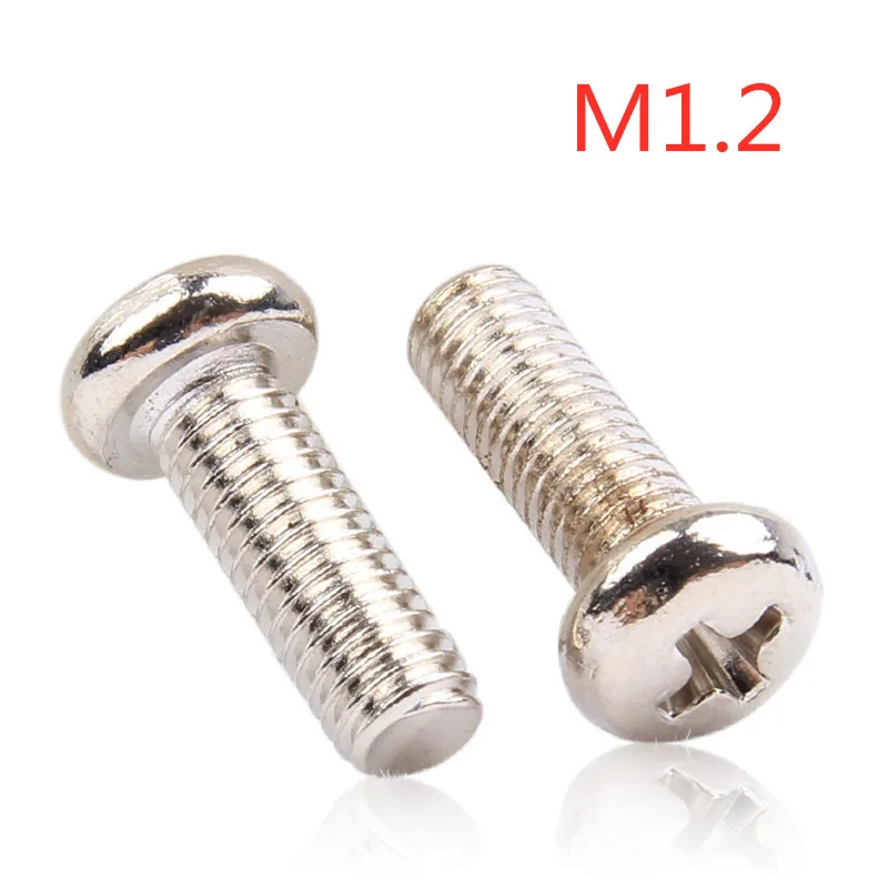 M1.2 * 2/3/4/5/6/8/10 цилиндрическая головка philips винт никелированный PM1.2 | Строительство и