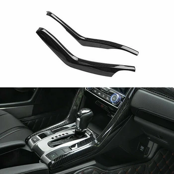 

2Pcs Carbon Fiber Gear Shift Stripe Panel Cover Trim for Honda Civic 10Th 2016-2019