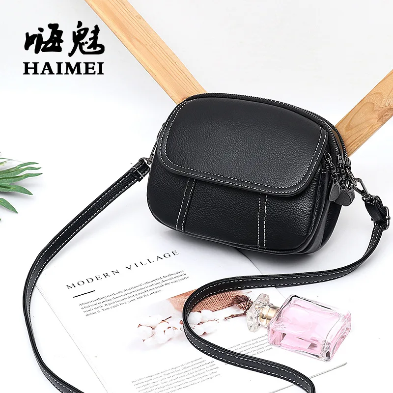 

2019 New Style Oblique Bag Fashion Three Layer Large Capacity Square Sling Bag Versatile PU Leather WOMEN'S Shoulder Bag