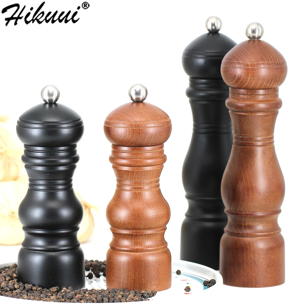 

6 8 inch Pepper Salt Grinder Kitchen Peper Mill Manual Wood Househeld Mills Strong 95 Ceramic Core Spice Pepper Grinding Tool