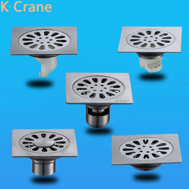 Sus304 Stainless Steel Floor Drain Bathroom Pipe Hole Trap Cover Smell