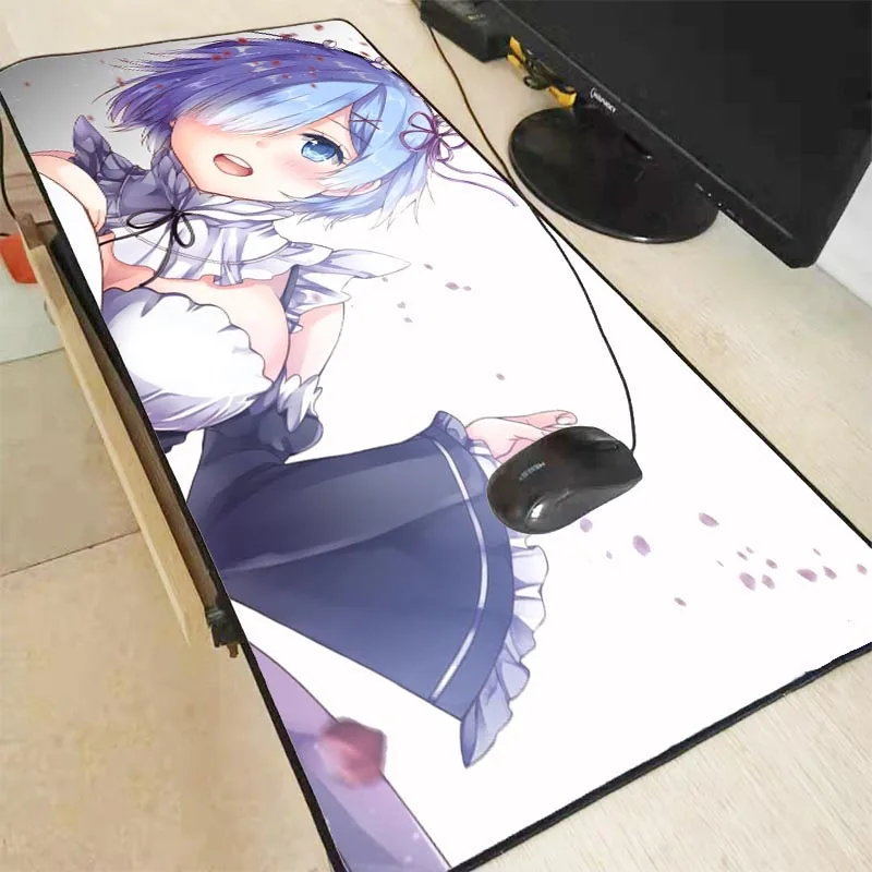 XGZ Re Zero Аниме большой игровой коврик для мыши геймерский с закругленными краями