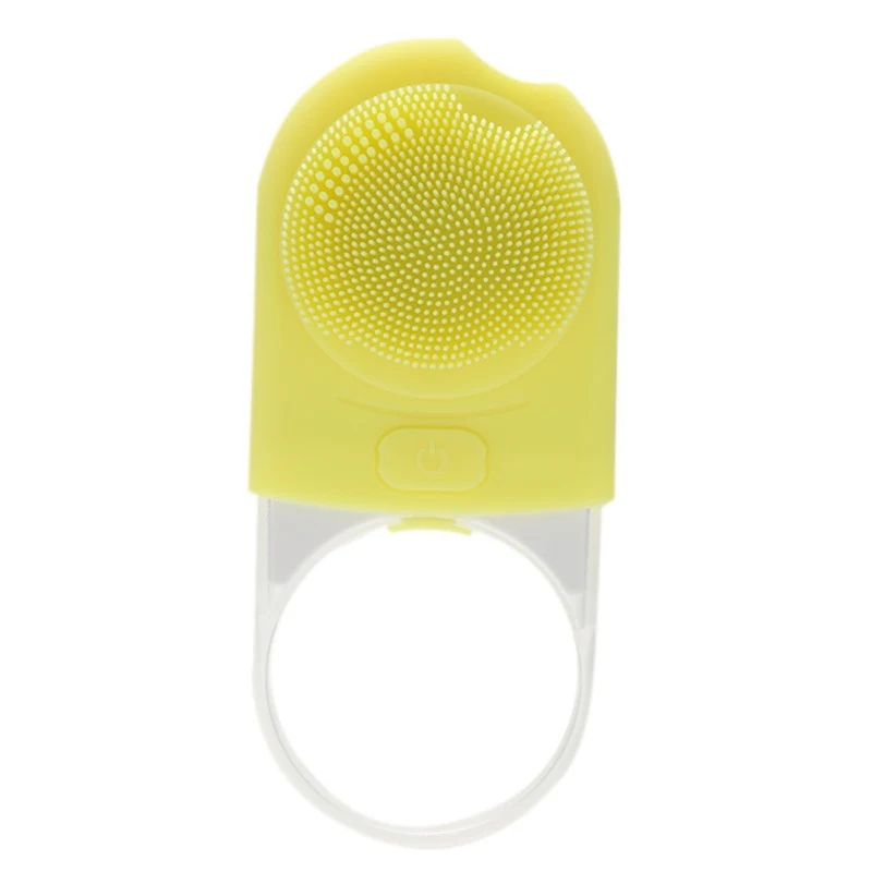 yellow Новое поступление, сменная USB Силиконовая Очищающая щетка, сужающая поры, укрепляющая кожу, водонепроницаемые очищающие щетки для лица, уход за лицом - Цвет: yellow