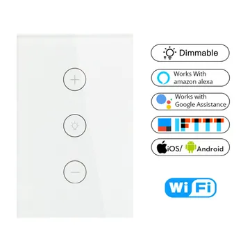

Wifi Smart Wall Touch Light Dimmer Switch US Standard APP Remote Control Works with Amazon Alexa and Google Home