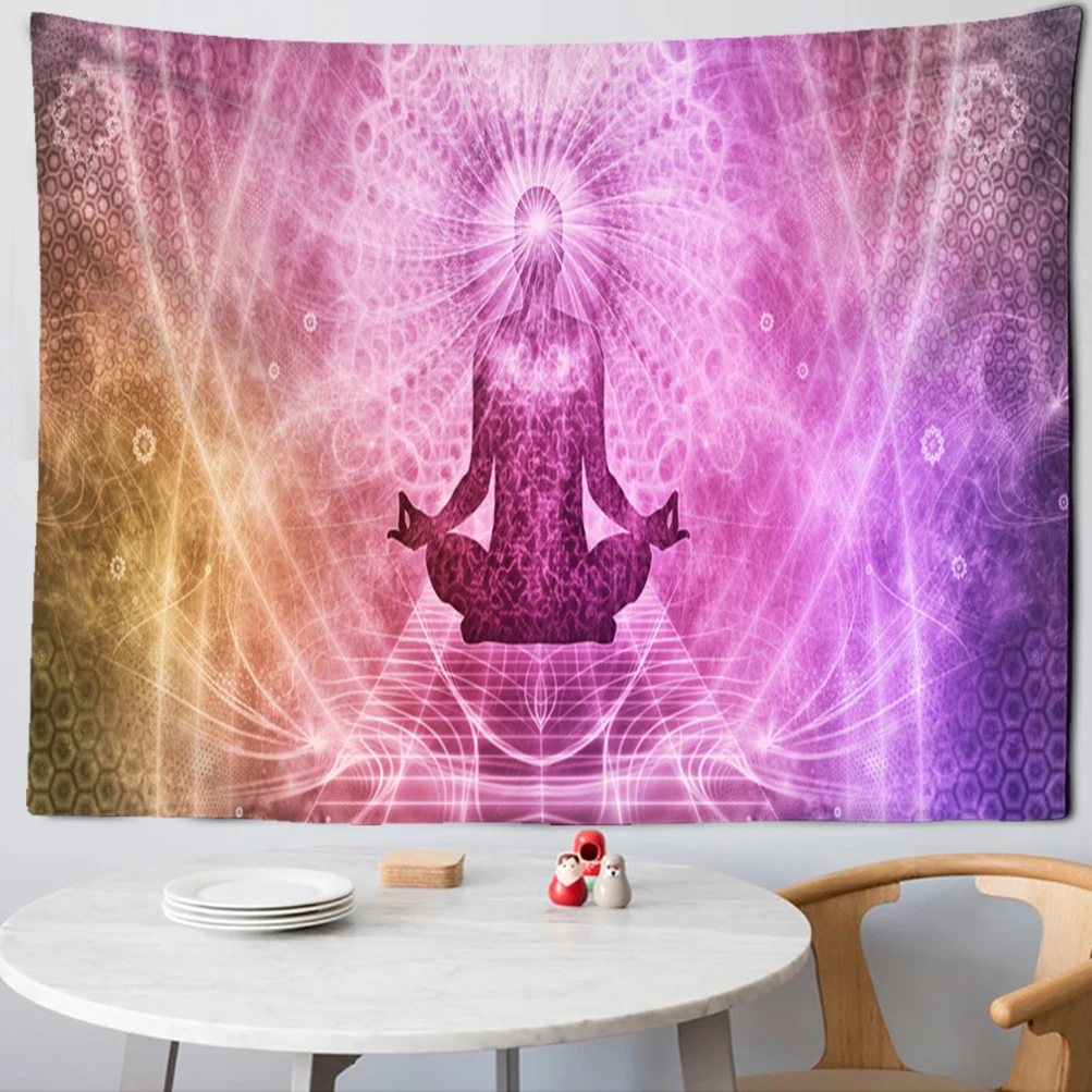 Meditation Seven Chakra Tapestry Indian Buddha Wall Decoration Mandala Tapestry Witchcraft Bohemian Hippie Home Decor Yoga Mat