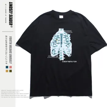 

Lindsey Seader Skeleton Printed T Shirts 2020 Men Summer Hip Hop Casual Short Sleeve Tops Tees Fashion Tshirts Streetwear