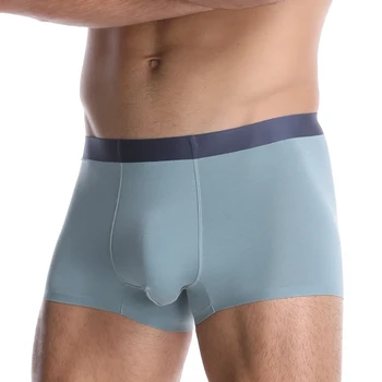 

Men's Ice Silk Knitted Thread Seamless Panties Intimates Underwear Mid-Rise Boxers Classic Male Panties