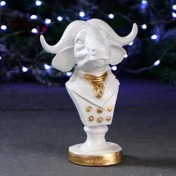 

Bust " Symbol of the year: Bull " small, white gold 5217993