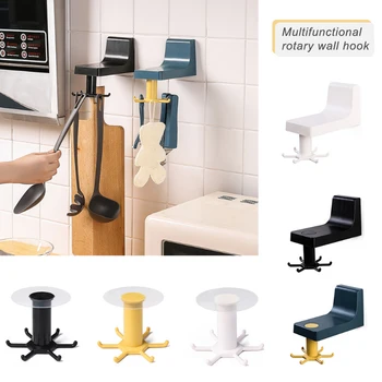 

Kitchen Hook Storage Rack Bathroom Rack Wall Hanging Bowl Drying Rack Free Punching Rotating Hook Spoon Shovel