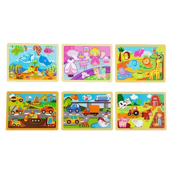 

Wooden 3D Jigsaw Puzzle Wooden Toys for Kids Baby Early Educational Toy Montessori wooden Puzzle/Hand Grab Board Set