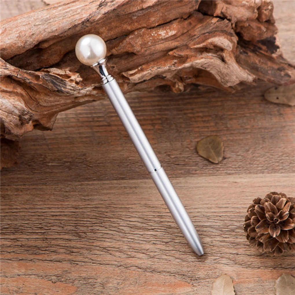 NO.13 Large Pearl Decor Metal Ballpoint Pen 0.7mm Black Refill Office School Stationery Supplies Ballpen Gifts - Цвет: NO.13