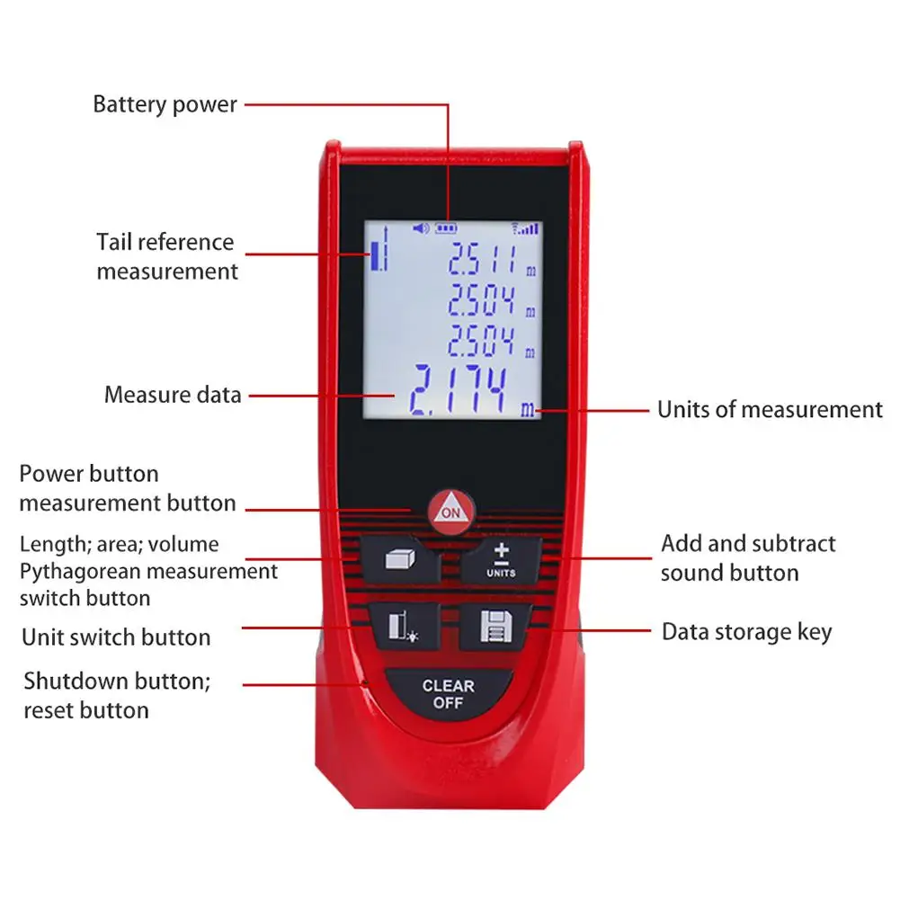Handheld Laser Rangefinder Distance Meter 35M Medidor Laser Tape Build Measure Device Electronic Ruler Handheld Laser Rangefinder Distance Meter 35M Medidor Laser Tape Build Measure Device Electronic Ruler