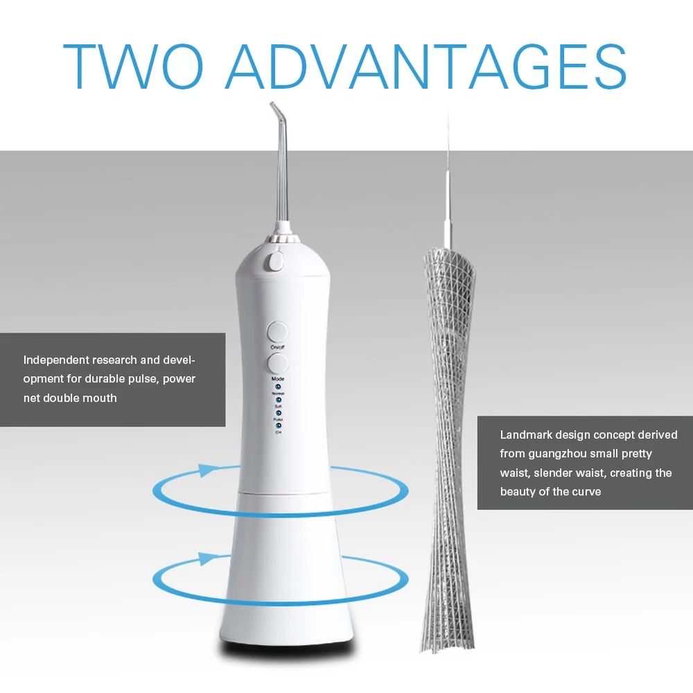 AZDENT 3 режима беспроводной Оральный ирригатор портативный вода зубная нить USB струя воды Флоссер орошения язык очиститель 230 мл 3 сопла