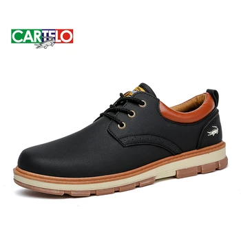 

CARTELO Casual Men's Shoes Men's Sports Low-top Shoes Men's Korean Lace-Up Tooling Martin Men's Boots Black
