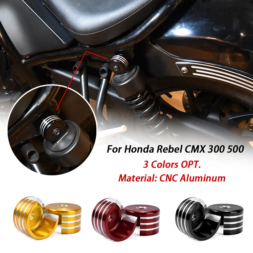 Color : Gold XFC-BEN Fit For Honda REBEL CMX 500 300 CMX500 CMX300 2017 2018 2019 Rear Shock Absorbers Decorative Cap Guard Cover 