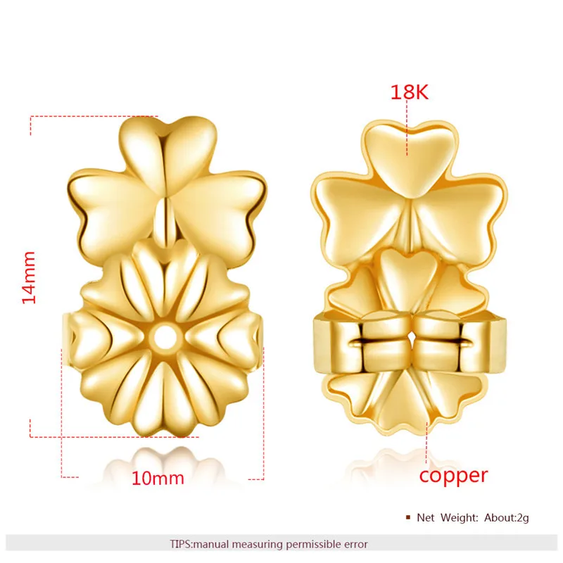 hot sale New magic heart butterfly clover Earring lift Backs Support Hypoallergenic Earrings Lift Lifters Fits All Post Earring