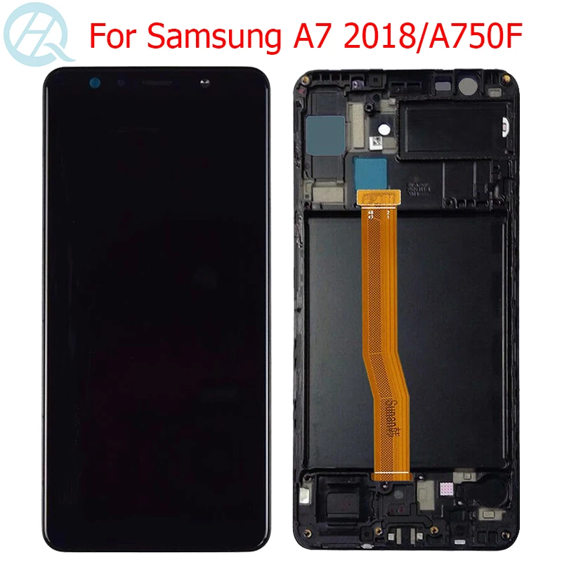 Оригинальный A7 2018 AMOLED ЖК дисплей для Samsung Galaxy A750 с рамкой 6 0 &quotA750F SM A750F A750FN A750G экран|Экраны мобильных