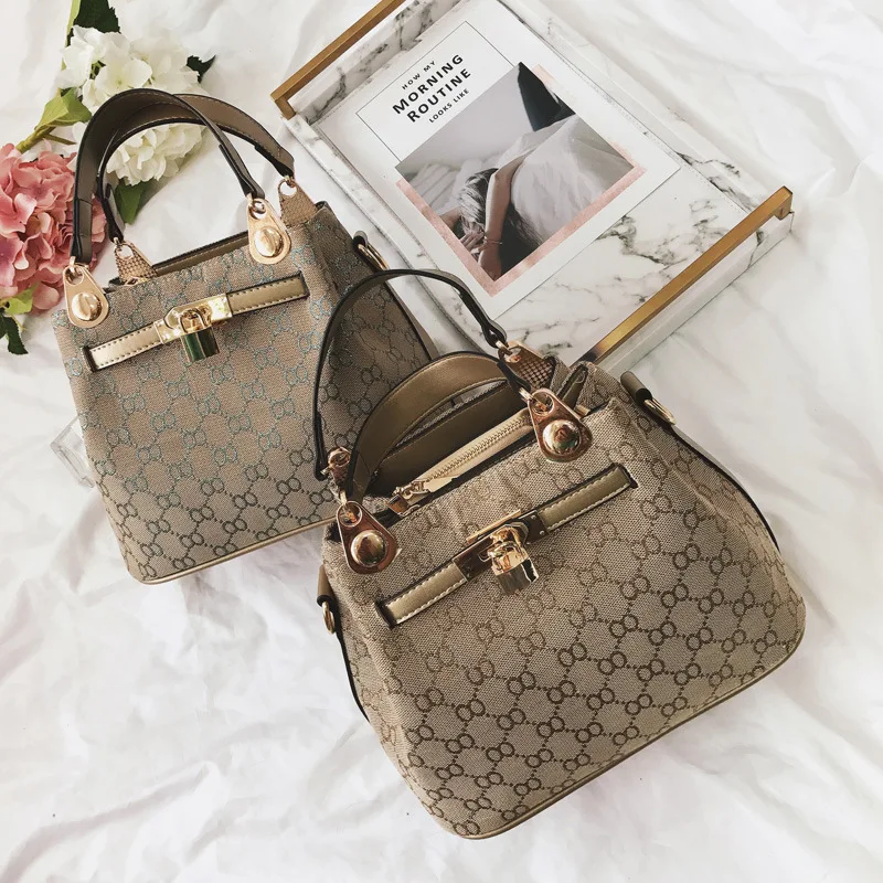 

2020 new women's bag Kelly bag Europe and the United States spin lock bag female macaron crossbody bag