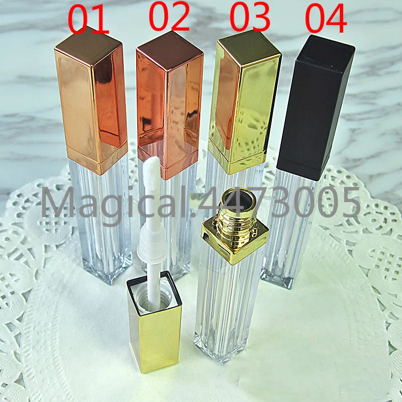 

40pcs/lot 4ml Empty PET Square Matte Clear Lip Gloss Tube Plastic Cosmetic Liquid Lipstick Frosted Lipbalm Refillable Container