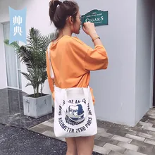 Красивая парусиновая сумка в японском стиле Студенческая сумка на одно плечо для женщин универсальная повседневная женская сумка-шоппер простая скатерть сумка