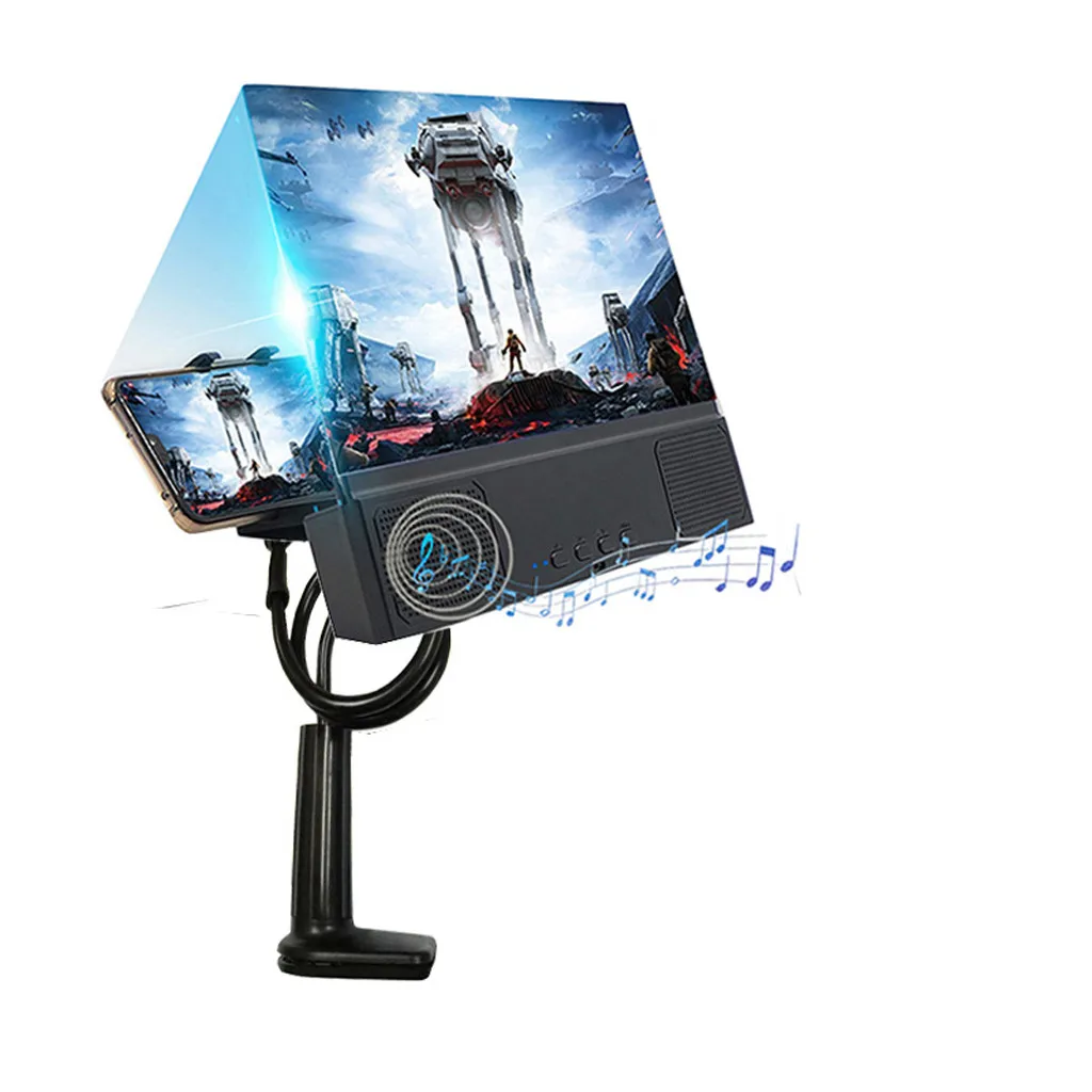 

Ouhaobin Mobile Phone HD Projection Phone Bracket Screen Magnifier With Speaker 12 Inch Phone Holder Stand for Home Office
