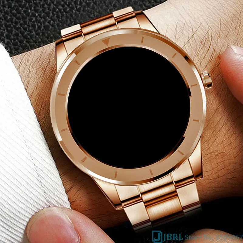 Gold Smart Watch Men Male Smartwatch Electronics Smart Clock For Android IOS Fitness Tracker Full Touch Luxury Smart-watch