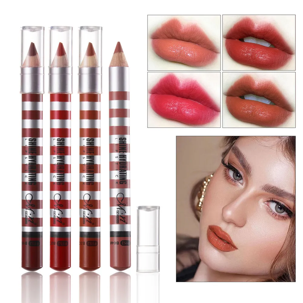 

4 Colors Matte Lip Liner Pencil Waterproof Smooth Lipstick Pencil Lip Tint Sexy Long Lasting Pigments Lip Pen Makeup Cosmetics