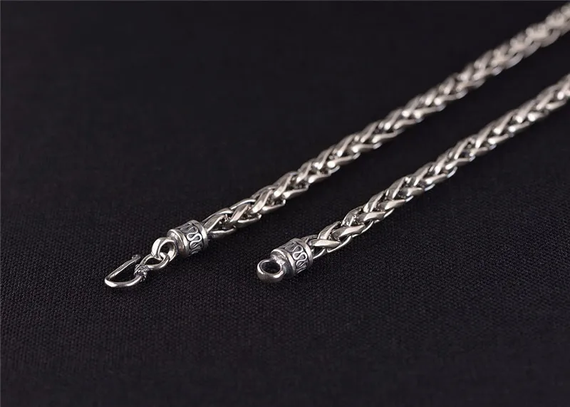 V. YA, Настоящее серебро 925 пробы, плетеная веревка, цепочка для мужчин, цепочка, ожерелье, подвеска, мужские ювелирные изделия 6 мм* 60,65 см