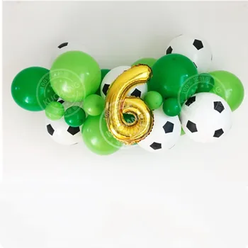 

25pcs/lot Football Balloon Garland Kit Soccer Balloon with 16inch Number Balloon Baby Boy Shower Birthday Party Decorations