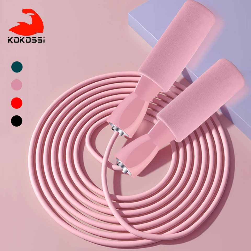 

KoKossi Bearing Steel Wire Jumping Rope Home Gym Fitness Equipment Sports Skip Rope Anti-slip Handle Bold Rope Body Wearable