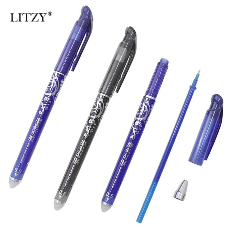 0,5 мм гелевая ручка-пилот, стираемая моющаяся ручка, стираемая ручка, стержень с синими чернилами, волшебные ручки для школы, офиса, принадлежности для письма